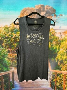Parks Project Washington Theme Tank Top. Blue. Size: XL